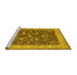 Sideview of Machine Washable Persian Yellow Traditional Rug, wshtr122yw