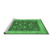 Sideview of Machine Washable Persian Emerald Green Traditional Area Rugs, wshtr122emgrn