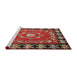 Sideview of Machine Washable Traditional Dark Almond Brown Rug, wshtr123