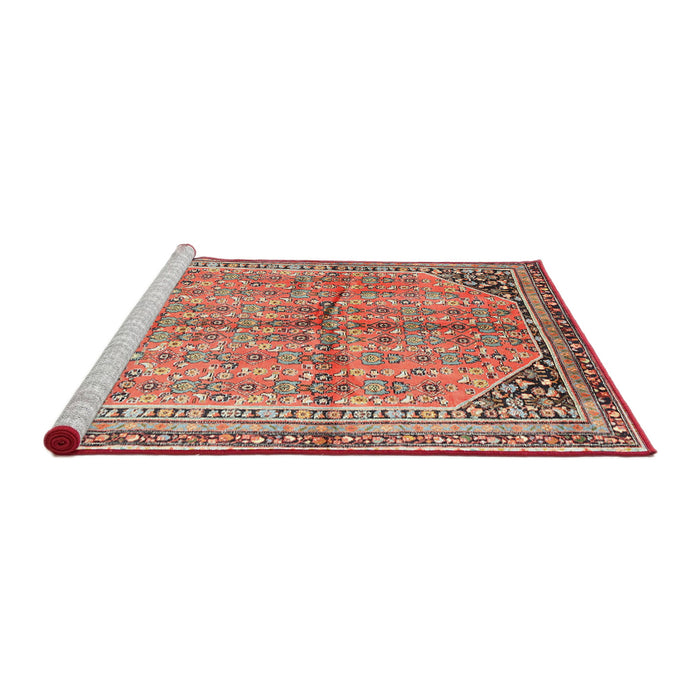 Sideview of Machine Washable Traditional Fire Brick Red Rug, wshtr1230