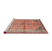 Sideview of Machine Washable Traditional Fire Brick Red Rug, wshtr1230