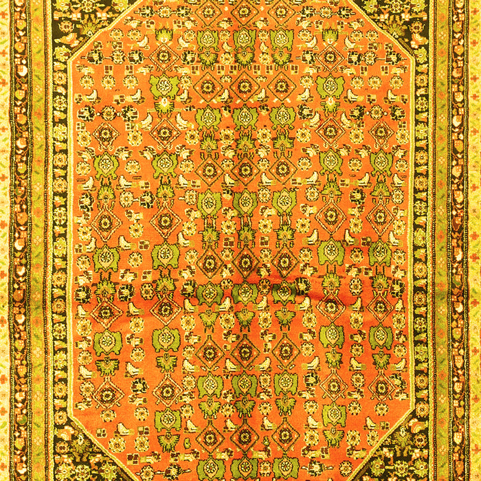 Machine Washable Persian Yellow Traditional Rug, wshtr1230yw