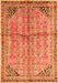 Serging Thickness of Machine Washable Persian Orange Traditional Area Rugs, wshtr1230org