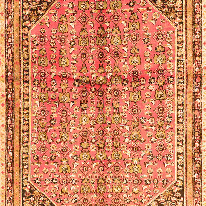 Serging Thickness of Machine Washable Persian Orange Traditional Area Rugs, wshtr1230org