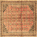 Square Persian Brown Traditional Rug, tr1230brn