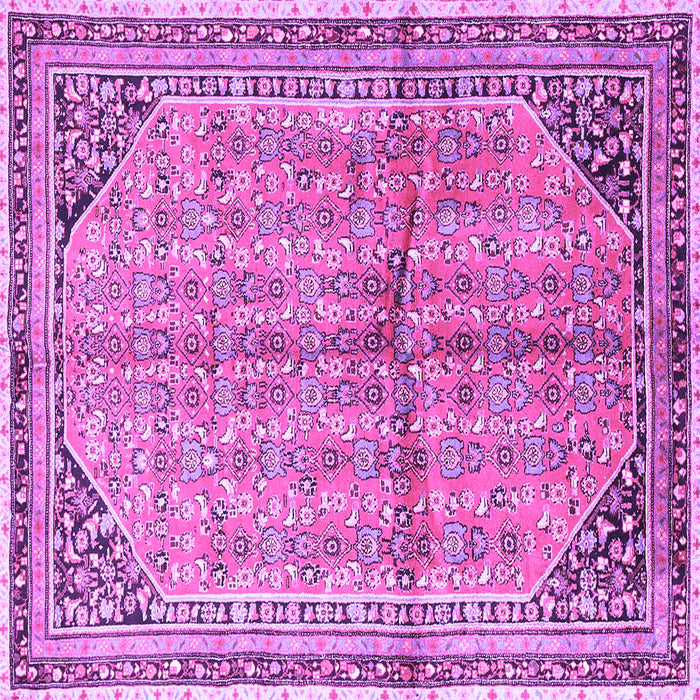 Square Machine Washable Persian Purple Traditional Area Rugs, wshtr1230pur