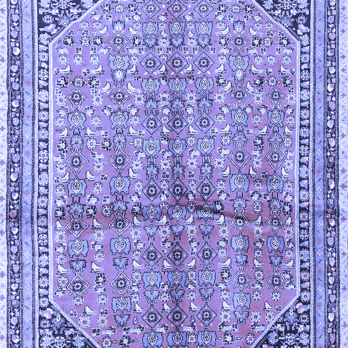 Machine Washable Persian Blue Traditional Rug, wshtr1230blu
