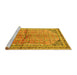 Sideview of Machine Washable Persian Yellow Traditional Rug, wshtr1230yw