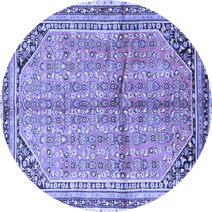 Round Persian Blue Traditional Rug, tr1230blu