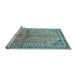 Sideview of Machine Washable Persian Light Blue Traditional Rug, wshtr1230lblu