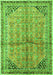 Serging Thickness of Machine Washable Persian Green Traditional Area Rugs, wshtr1230grn