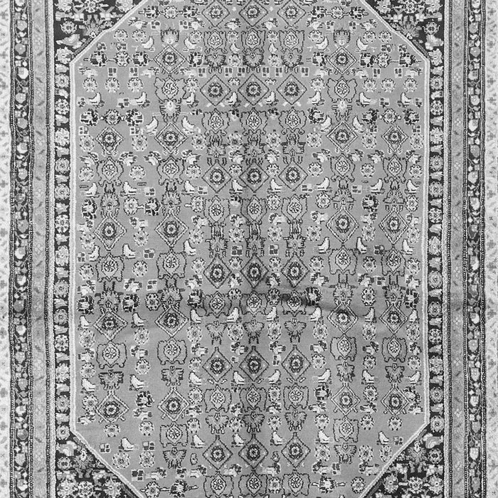Serging Thickness of Machine Washable Persian Gray Traditional Rug, wshtr1230gry