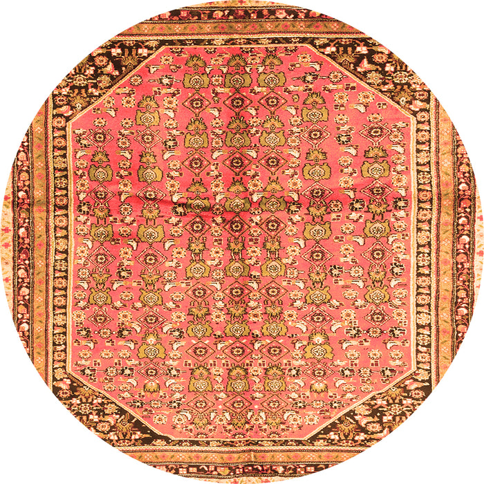 Machine Washable Persian Orange Traditional Area Rugs, wshtr1230org