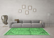 Machine Washable Persian Emerald Green Traditional Area Rugs in a Living Room,, wshtr1230emgrn