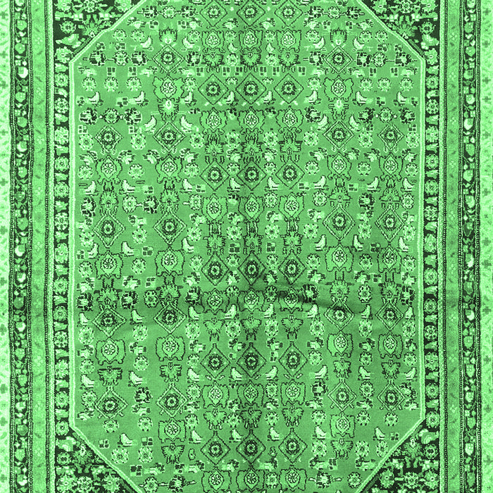 Machine Washable Persian Emerald Green Traditional Area Rugs, wshtr1230emgrn