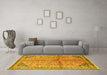 Machine Washable Persian Yellow Traditional Rug in a Living Room, wshtr1230yw