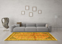 Machine Washable Persian Yellow Traditional Rug, wshtr1230yw