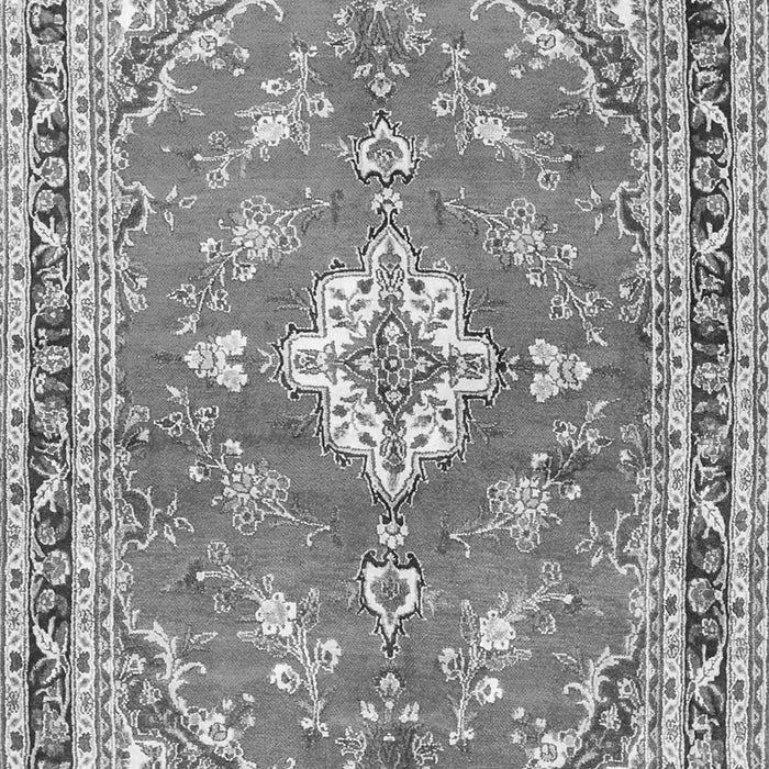Serging Thickness of Machine Washable Medallion Gray Traditional Rug, wshtr1231gry