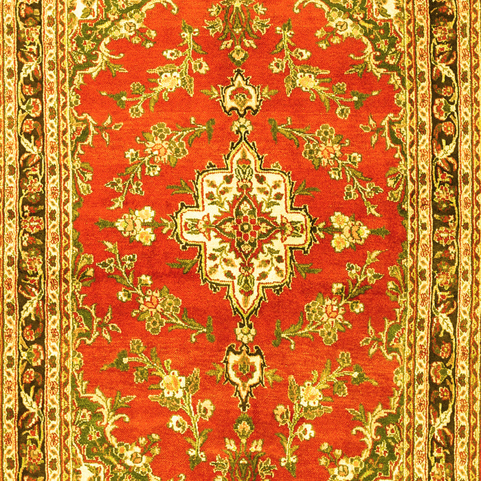 Medallion Yellow Traditional Rug, tr1231yw