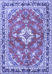 Medallion Blue Traditional Rug, tr1231blu