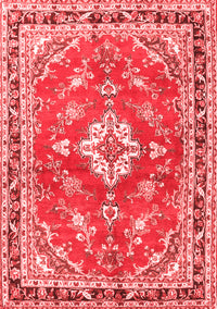 Medallion Red Traditional Rug, tr1231red