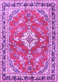 Medallion Purple Traditional Rug, tr1231pur