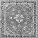 Serging Thickness of Medallion Gray Traditional Rug, tr1231gry