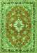 Medallion Green Traditional Rug, tr1231grn