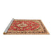 Sideview of Machine Washable Medallion Brown Traditional Rug, wshtr1231brn