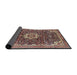 Sideview of Traditional Camel Brown Medallion Rug, tr1232