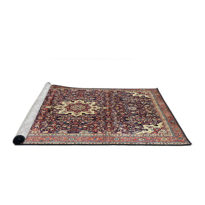 Sideview of Machine Washable Traditional Camel Brown Rug, wshtr1232