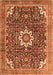 Serging Thickness of Machine Washable Medallion Orange Traditional Area Rugs, wshtr1232org