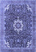 Machine Washable Medallion Blue Traditional Rug, wshtr1232blu