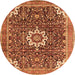 Machine Washable Medallion Orange Traditional Area Rugs, wshtr1232org