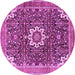 Round Medallion Pink Traditional Rug, tr1232pnk