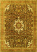 Medallion Yellow Traditional Rug, tr1232yw