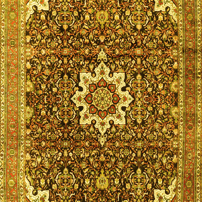Medallion Yellow Traditional Rug, tr1232yw