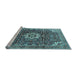 Sideview of Machine Washable Medallion Light Blue Traditional Rug, wshtr1232lblu