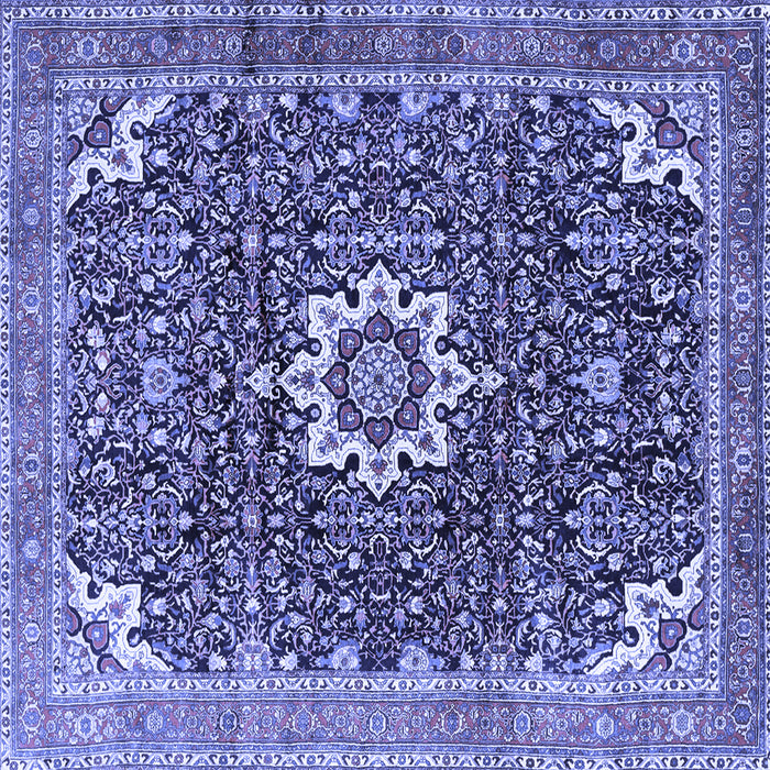 Square Medallion Blue Traditional Rug, tr1232blu