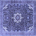 Square Medallion Blue Traditional Rug, tr1232blu