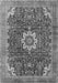 Serging Thickness of Machine Washable Medallion Gray Traditional Rug, wshtr1232gry