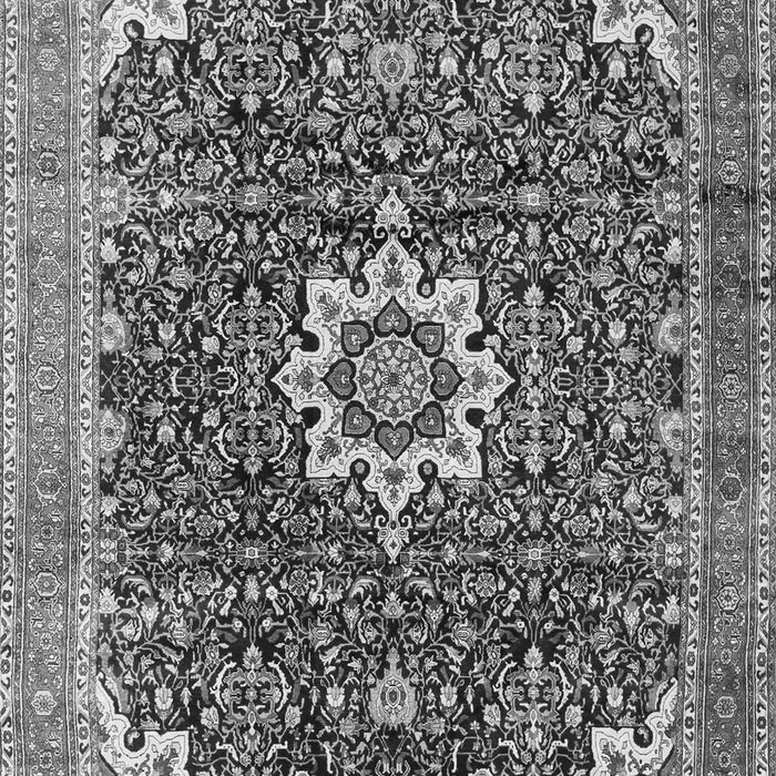 Serging Thickness of Machine Washable Medallion Gray Traditional Rug, wshtr1232gry