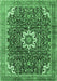 Machine Washable Medallion Emerald Green Traditional Area Rugs, wshtr1232emgrn