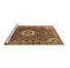 Sideview of Machine Washable Medallion Brown Traditional Rug, wshtr1232brn