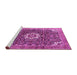 Sideview of Machine Washable Medallion Pink Traditional Rug, wshtr1232pnk