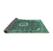 Sideview of Medallion Turquoise Traditional Rug, tr1232turq