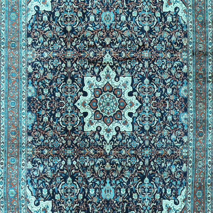 Medallion Light Blue Traditional Rug, tr1232lblu