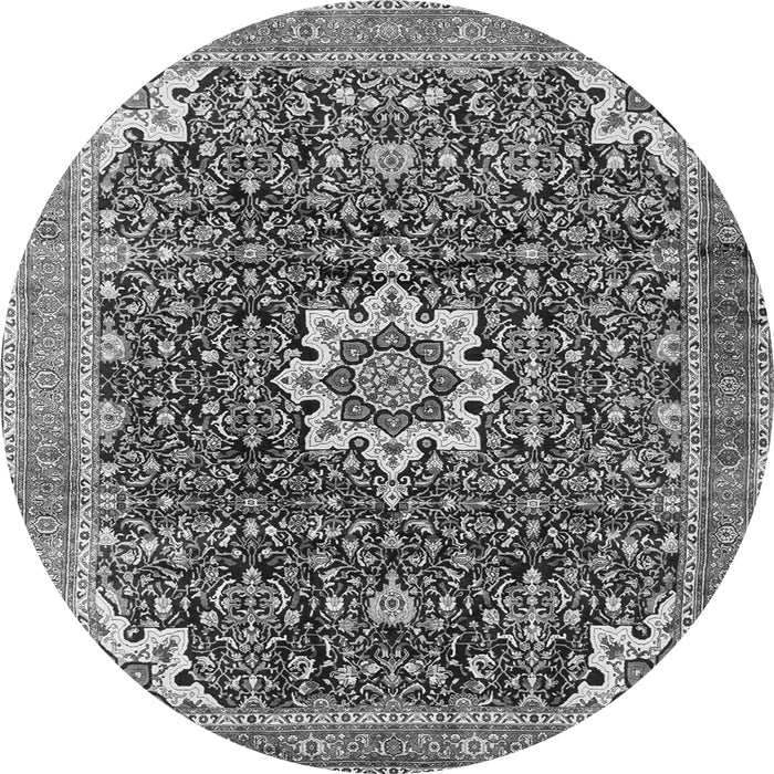 Square Medallion Gray Traditional Rug, tr1232gry