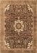 Machine Washable Medallion Brown Traditional Rug, wshtr1232brn