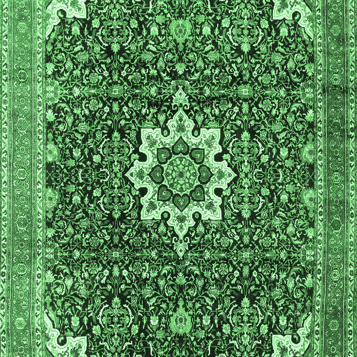 Medallion Emerald Green Traditional Rug, tr1232emgrn